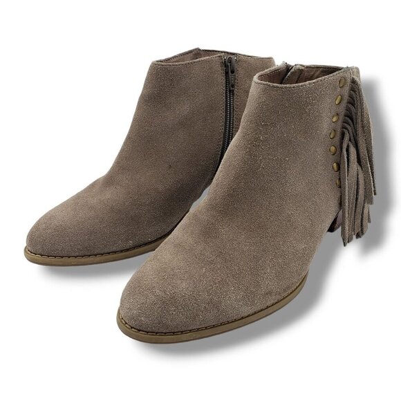 Vionic Faros Fringed Bootie Womens‎ 8.5 Brown Suede Ankle Zipper - Picture 4 of 9